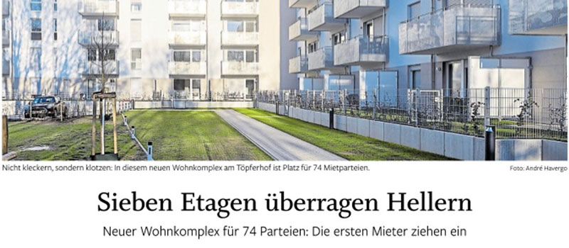 Compass Immobilienverwaltung - Projekt Neuhöfer strahlt in der Zeitung